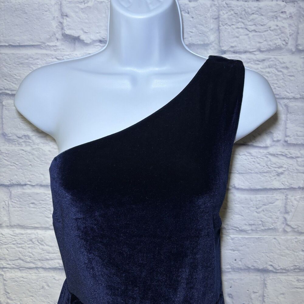 Baltic Born Tatiana Velvet One Shoulder Maxi Dress Medium Midnight Blue - Picture 15 of 16